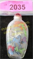 Oriental handpainted snuff bottle horses