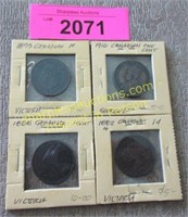 1882, 1888, 1893, 1916 Canadian large cent