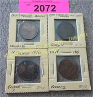 1903, 1915, 1916, 1918 Canadian large cent
