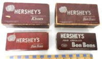 Lot of 4,Hershey Kisses and Bon Bon boxes