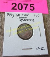 1853  Liberty seated dime