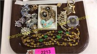 Pins, necklace, gemstone