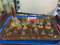 Tray of brass bells