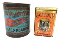 Lot of 2,Peanut and Tobacco Tin Cans
