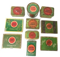 Lot of 10 Lucky Strike Tobacco Tins