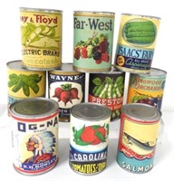 Lot of 10 Contemporary Tin Cans