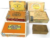Lot of 6,Cigar Boxes,Cigarette Tin