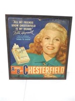 Cardboard Adv for Chesterfield Cigarettes