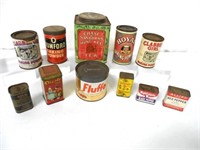 Lot of 11,Assortment of Tin Cans
