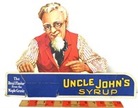 Uncle John's Syrup Cardboard Advertising