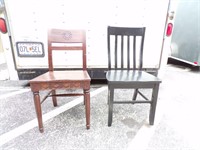 2 WOODEN CHAIRS BOTH 36" TALL