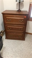 Wood 3-drawer filing cabinet 44” Tall & 24” Wide
