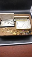 Costume Jewelry Necklaces, Penats, and ear rings