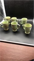 6-Frankoma Pottery Mugs