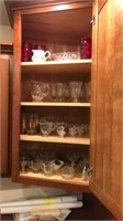 Top cabinet full of glassware & Vintage drinking