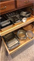 Cupcake pans, cooking trays, and cook ware in