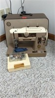 Classic Singer Sewing Machine & Carrier Box