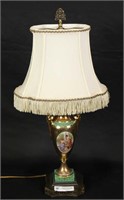 ENAMELED BRASS FRENCH STYLE URN LAMP