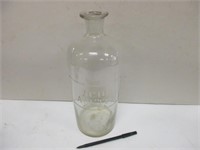 VINTAGE ACID ETCHED GLASS APOTHECARY BOTTLE