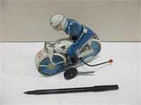 VINTAGE TIN POLICE MOTORCYCLE WITH RIDER