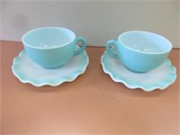 PAIR RETRO ANCHOR HAWKING CUPS & SAUCERS
