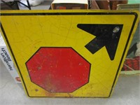 TRAFFIC STOP SIGN AHEAD SIGN
