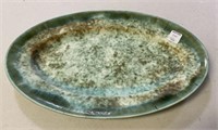 Signed McCarty Pottery Jade Platter