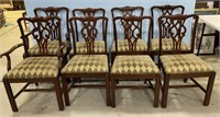 Eight Antique Reproduction Chippendale Style Dinin