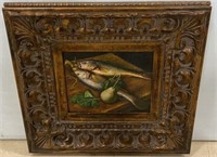 D.D. "Fish and Pear" Oil Painting
