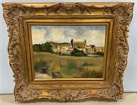 Ken Barlow "Tuscan Village Scene" Oil Painting