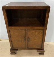 Vintage English Oak Small Console Cabinet