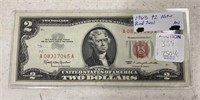 1963 $2 Note Red Seal