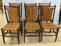 Six Amish Hand Crafted Tree Limb Chairs