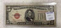 1928 F Red Seal $5 Note