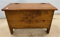 Small Primitive Style Wheat Carved Chest