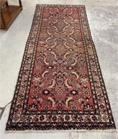 Vintage Pakistan Hand Knotted Wool Runner  3'5 x 9