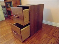 2 DRAWER FILING CABINET OAK FINISH HARDBOARD