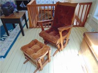 GLIDER ROCKER & FOOT STOOL MAPLE FINISH