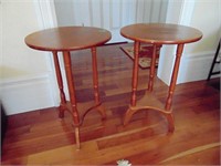 2 WOOD END TABLES