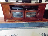 TV ENTERTAINMENT STAND/CABINET - DARK WOOD FINISH