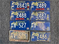 (8) Kansas 1980 License Plates - Pratt County