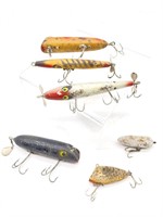 (6)  Wooden Fishing Lures 2-4”