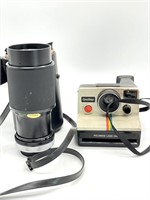 Polaroid OneStep Camera and Vivitar 75-205MM