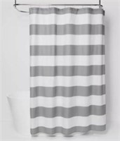 Striped Shower Curtain Gray Mist