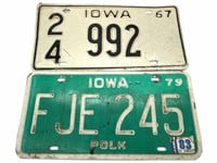 1967 and 1979 Iowa License Plates