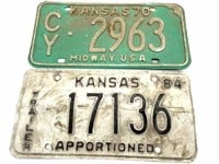 1970 and 1984 Kansas License Plates