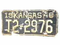 1947 Kansas License Plate