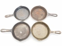 (4) Cast Iron Skillets 6.5” (one is marked