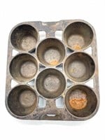Wagner Ware Cast Iron Small Muffin Tin 8” x 7.5”