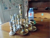 12 BRASS CANDLE HOLDERS